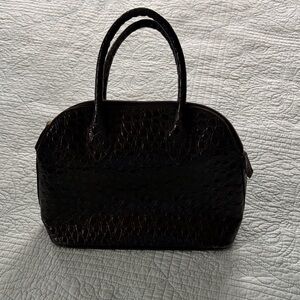 Elegant Black Crocodile Handbag